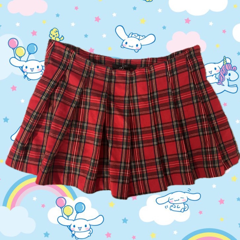Plaid mini skort